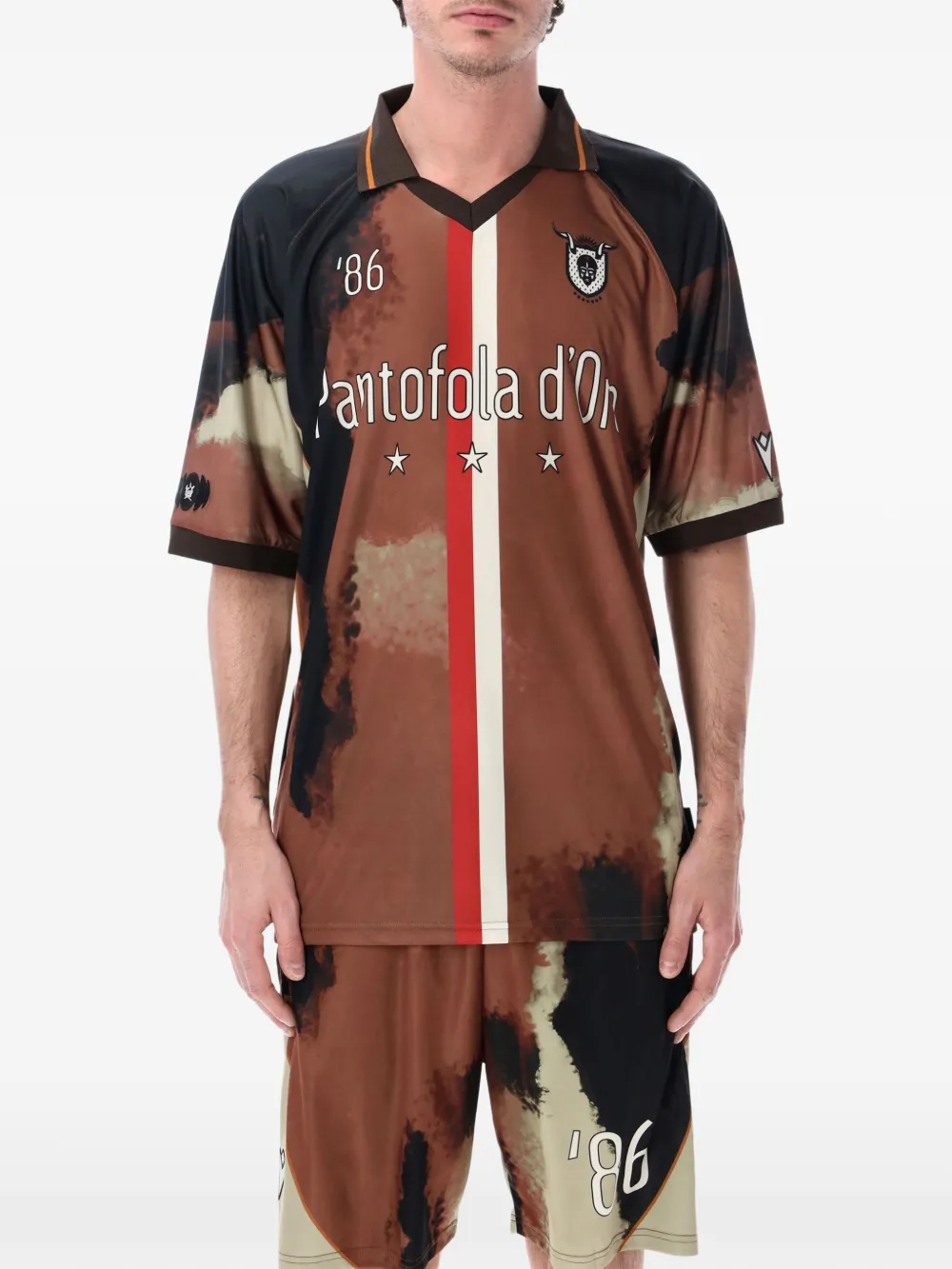 Pantofola D'oro x Thebe Magugu short-sleeves T-shirt - Marrone