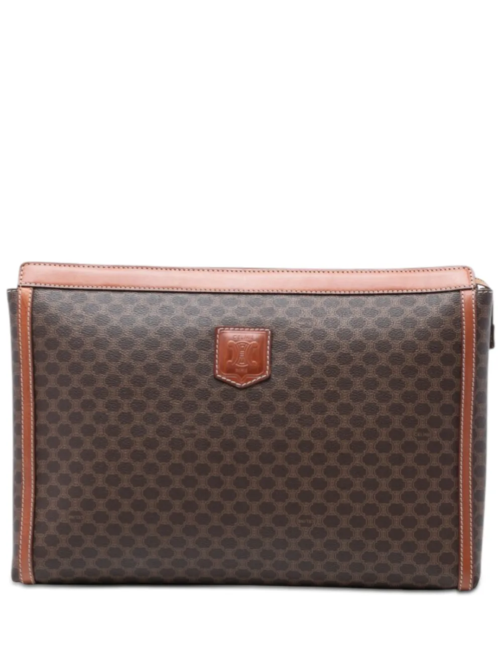 Celine Pre-Owned 2008 Macadam Coated Canvas clutch bag - Marrone