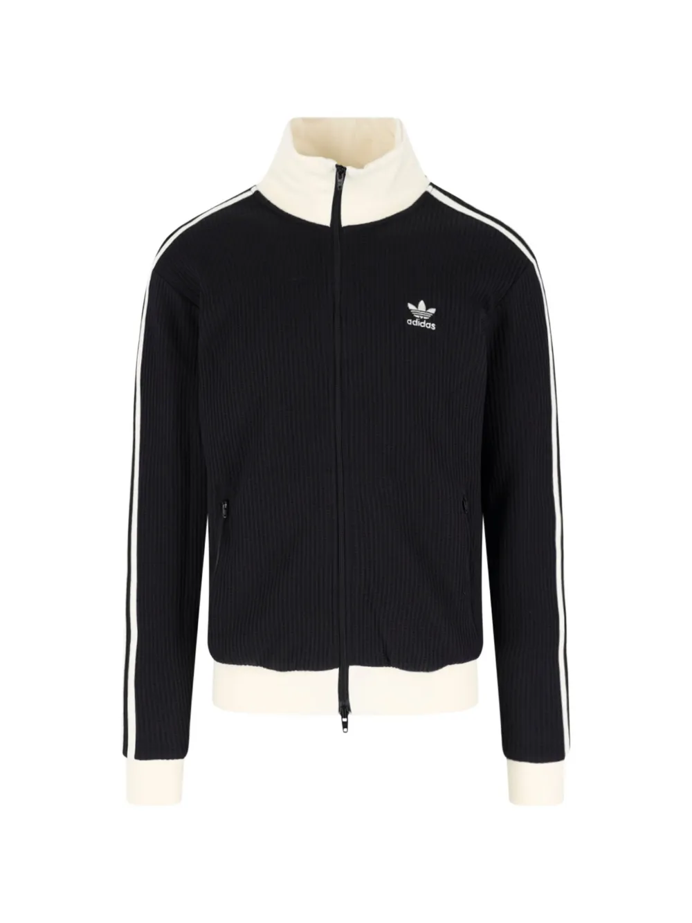 adidas waffle-knit stripe-detail sweater - Nero