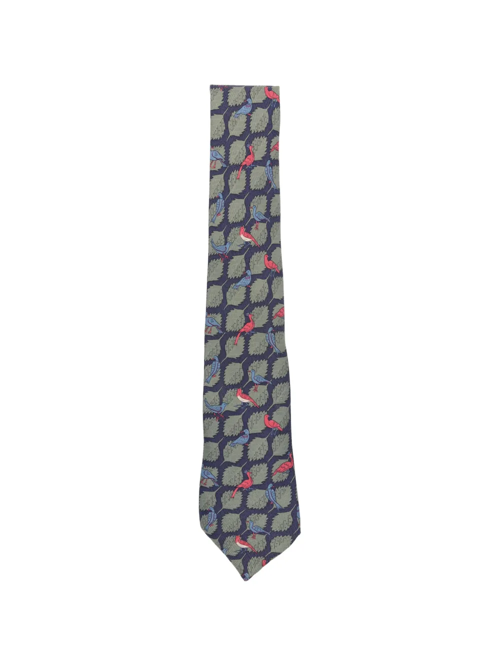 Hermès Pre-Owned 2000s bird-print silk tie - Blu