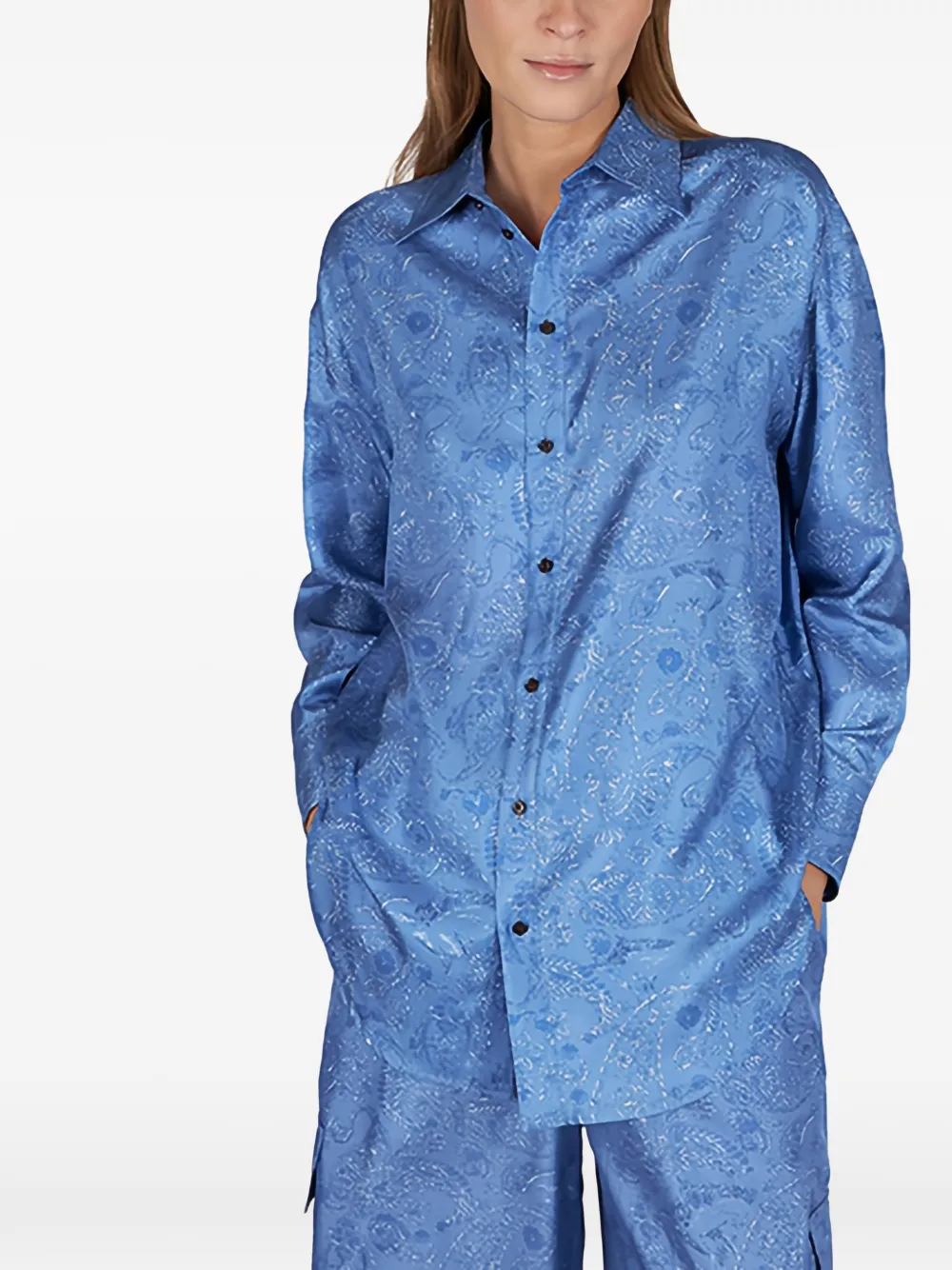 Paul & Shark Zijden shirtjack met paisley-print Blauw