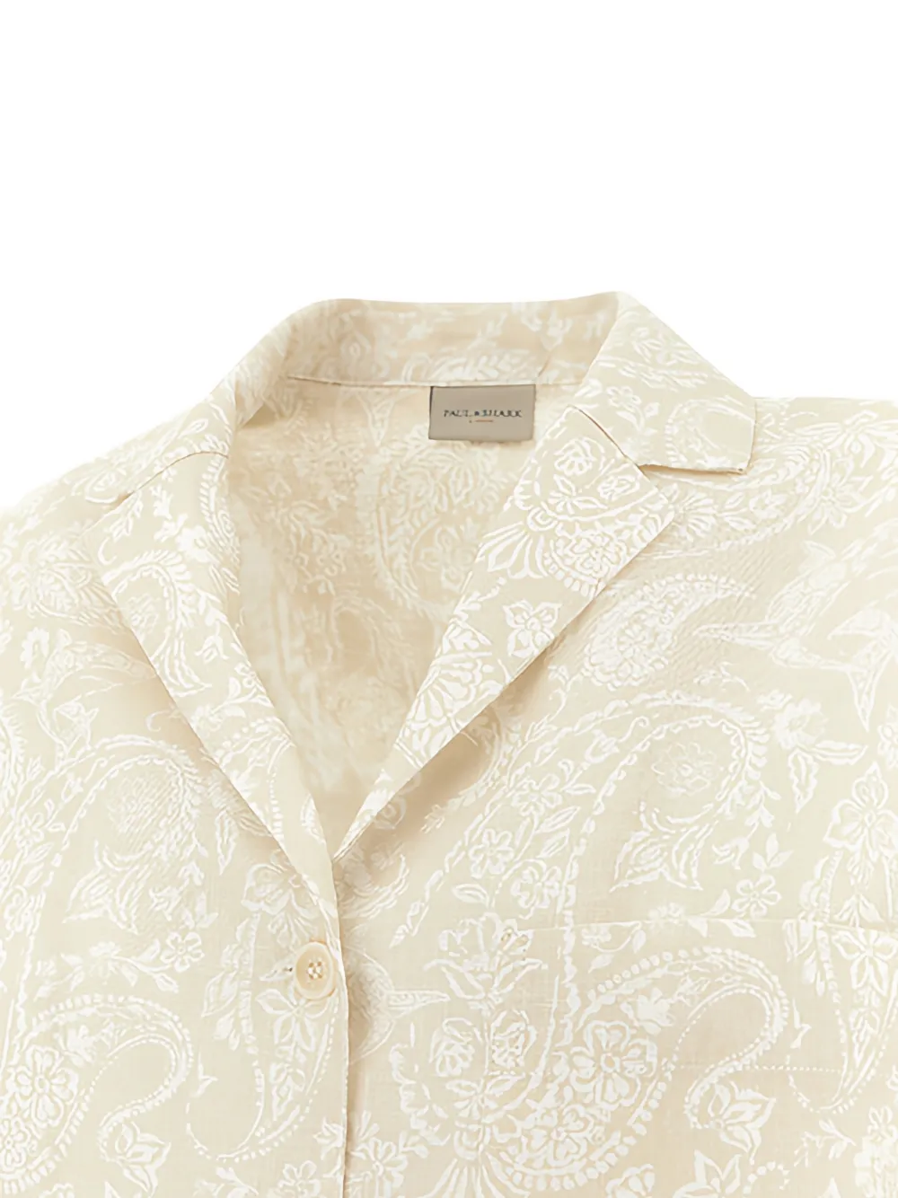 Paul & Shark Linnen overhemd met paisley-print Beige