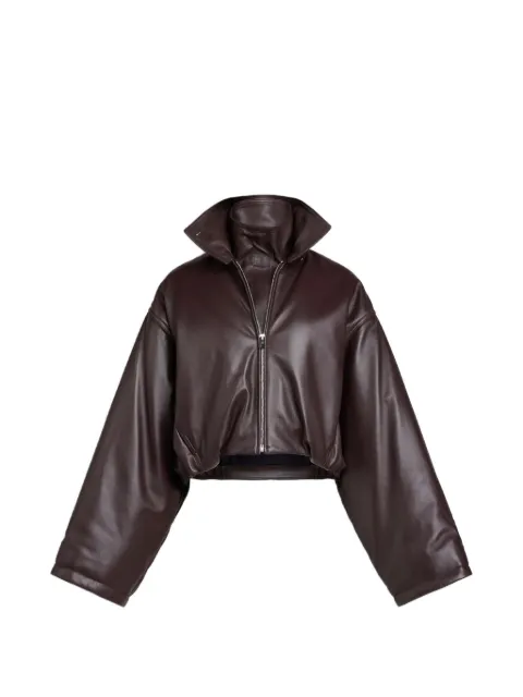 Alaïa layered leather bomber jacket