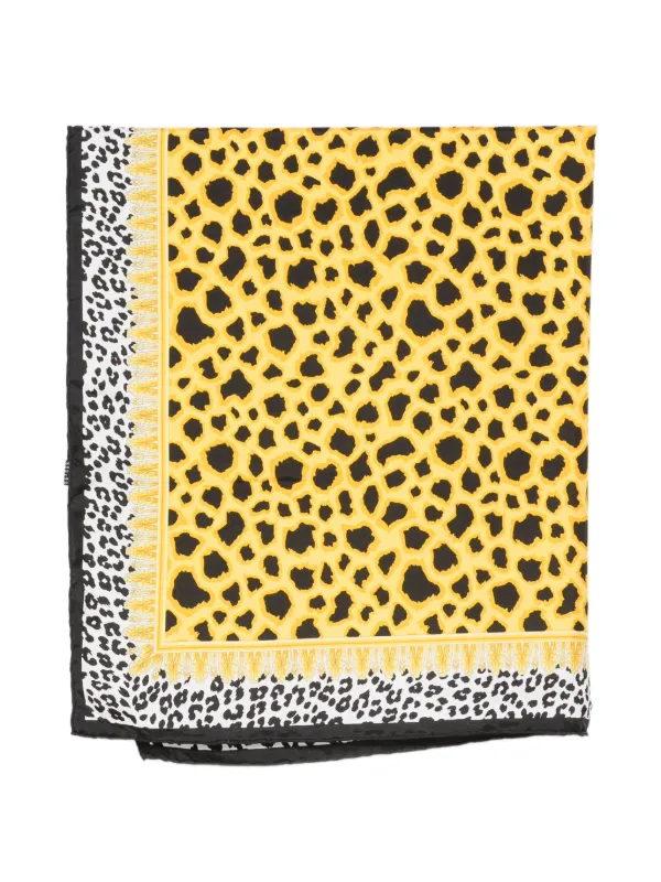 Versace Pre-owned 2000s Leopard-print Scarf in Yellow