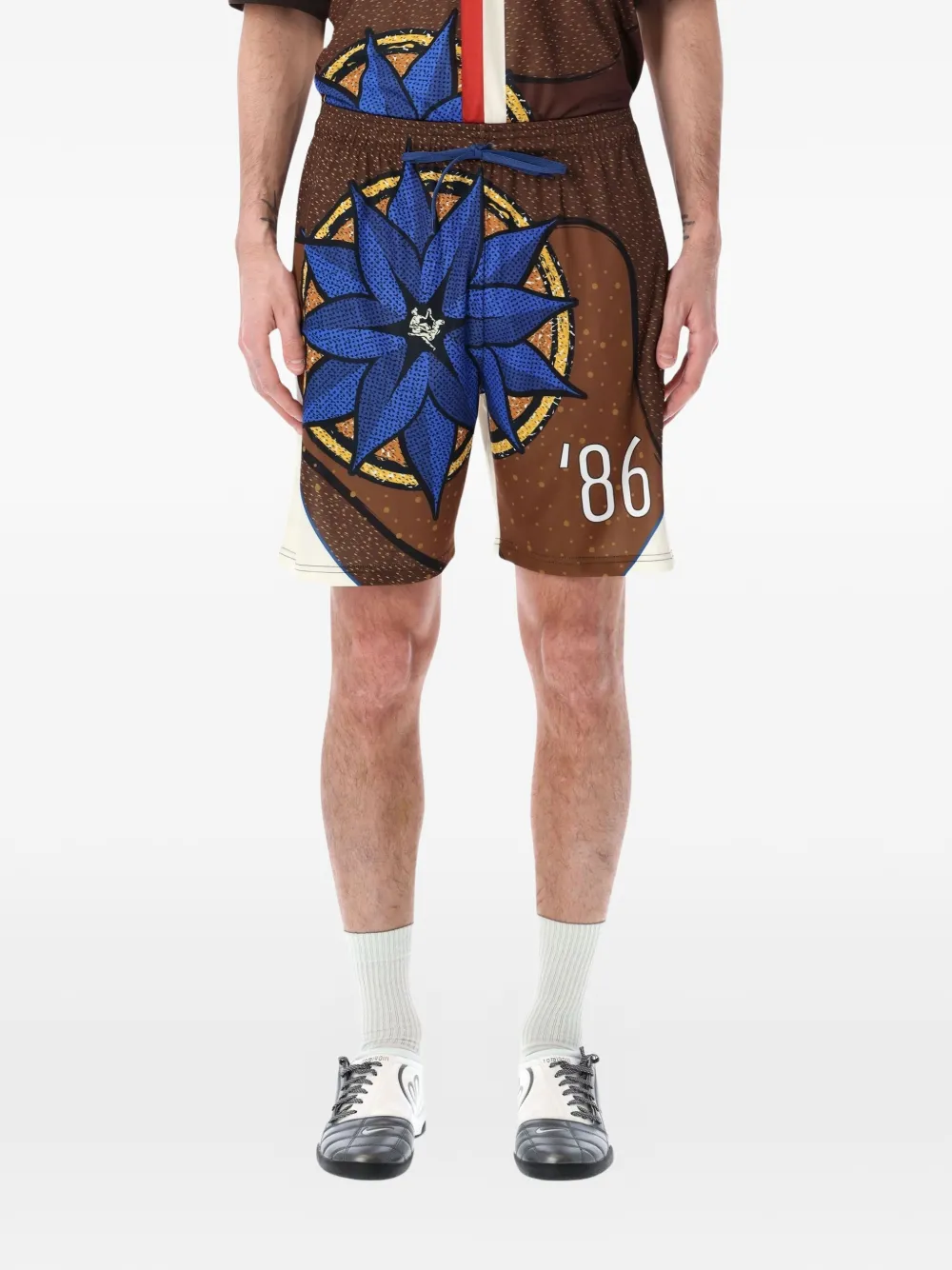 Pantofola D'oro x Thebe Magugu drawstring shorts - Marrone