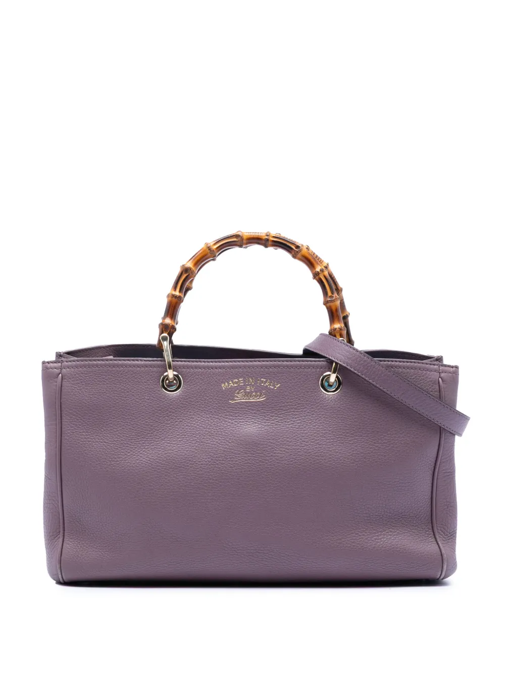 Gucci Pre-Owned 2016-2025 Medium Calfskin Bamboo Shopper satchel - Viola