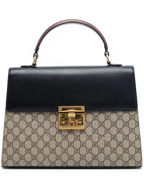 Gucci Pre-Owned bolsa satchel GG Supreme Padlock Top Handle Bag 2016-2026