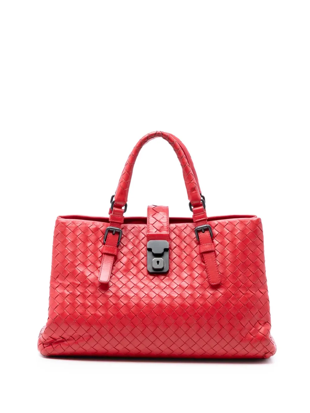 Bottega Veneta Pre-Owned 2012-2026 Small Nappa Intrecciato Roma satchel - Rosso