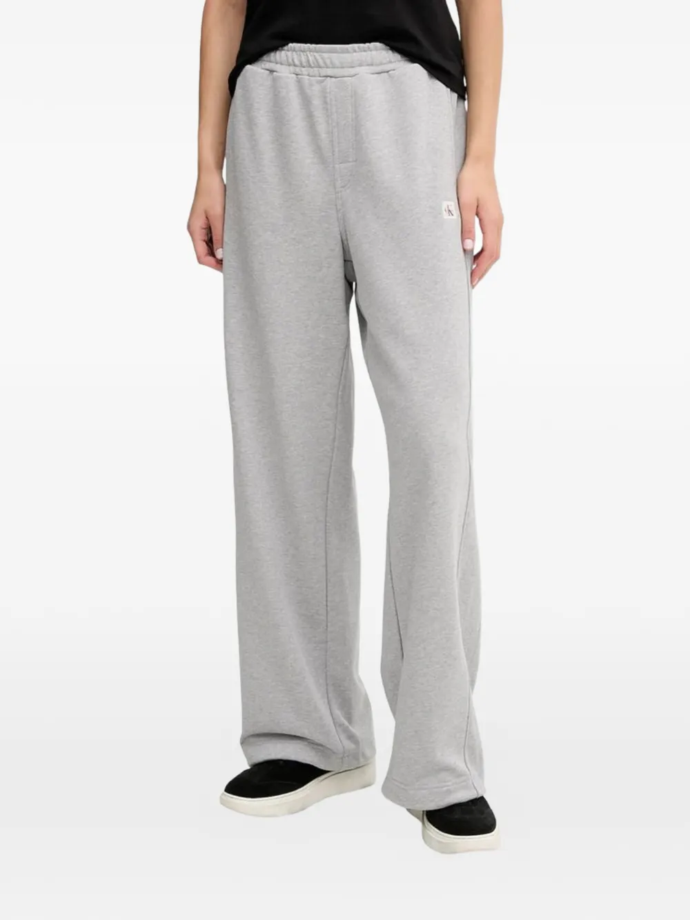 Calvin Klein Jeans logo-patch drawstring track pants - Grigio