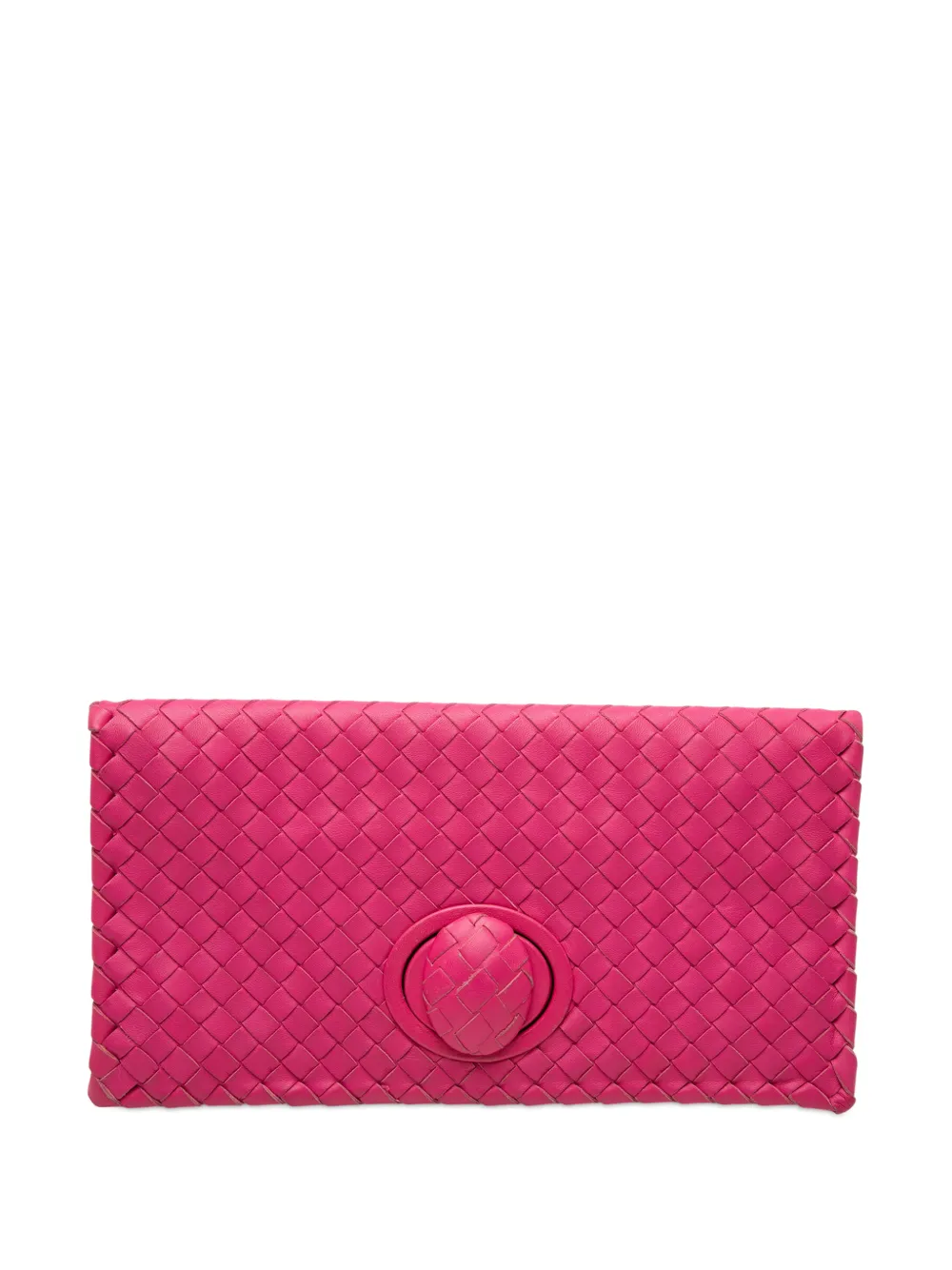 Bottega Veneta Pre-Owned 2012-2026 Nappa Intrecciato Turn Lock clutch bag - Pink