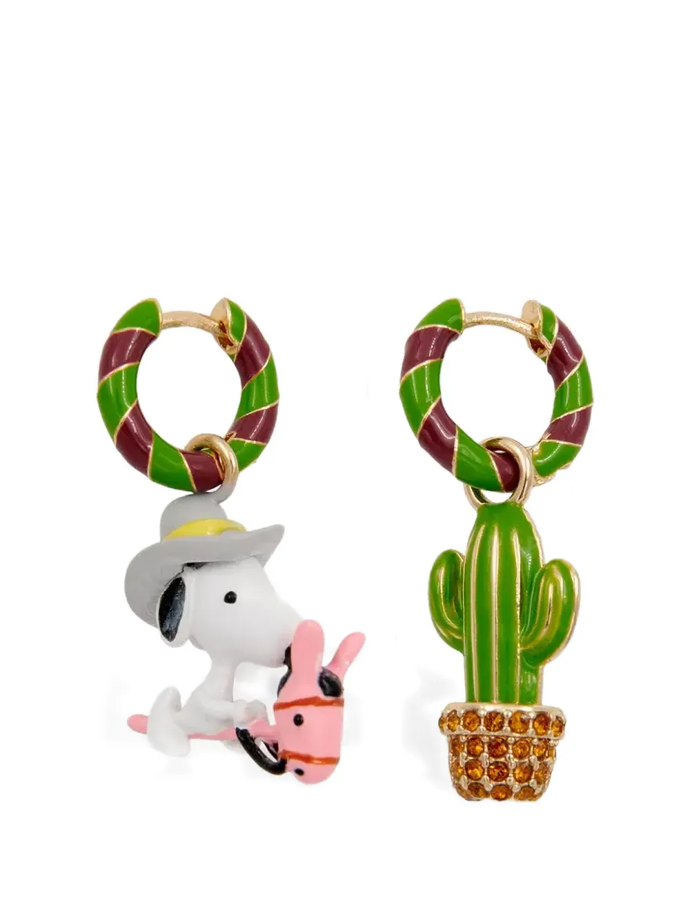 Essentiel Antwerp Snoopy and cactus earrings - Bianco