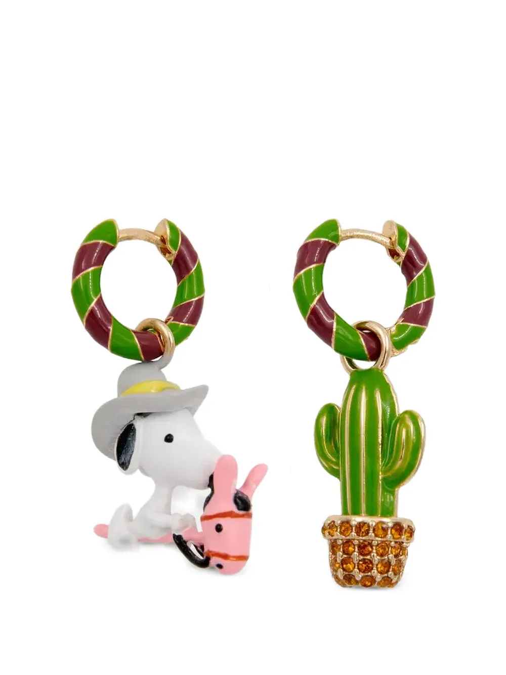 Essentiel Antwerp Snoopy and cactus earrings - Bianco