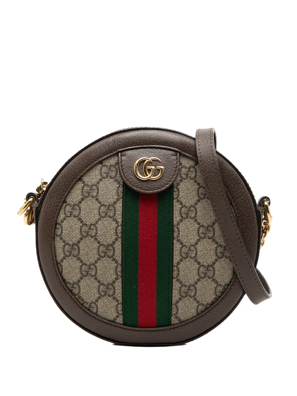 Gucci Pre-Owned 2016-2026 Mini GG Supreme Web Ophidia Round crossbody bag - Toni neutri