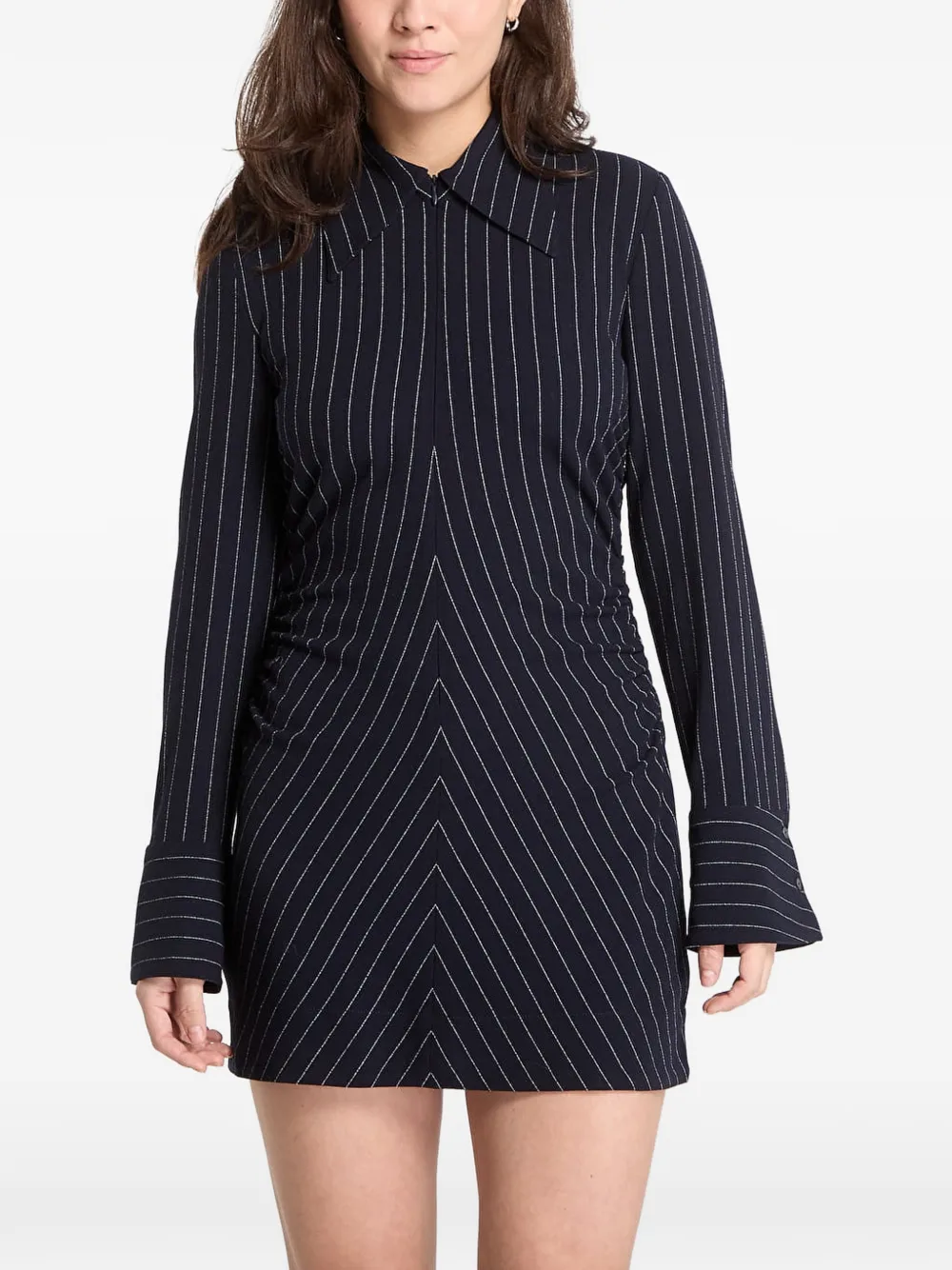 Desigual pinstripe gathered dress - Blu