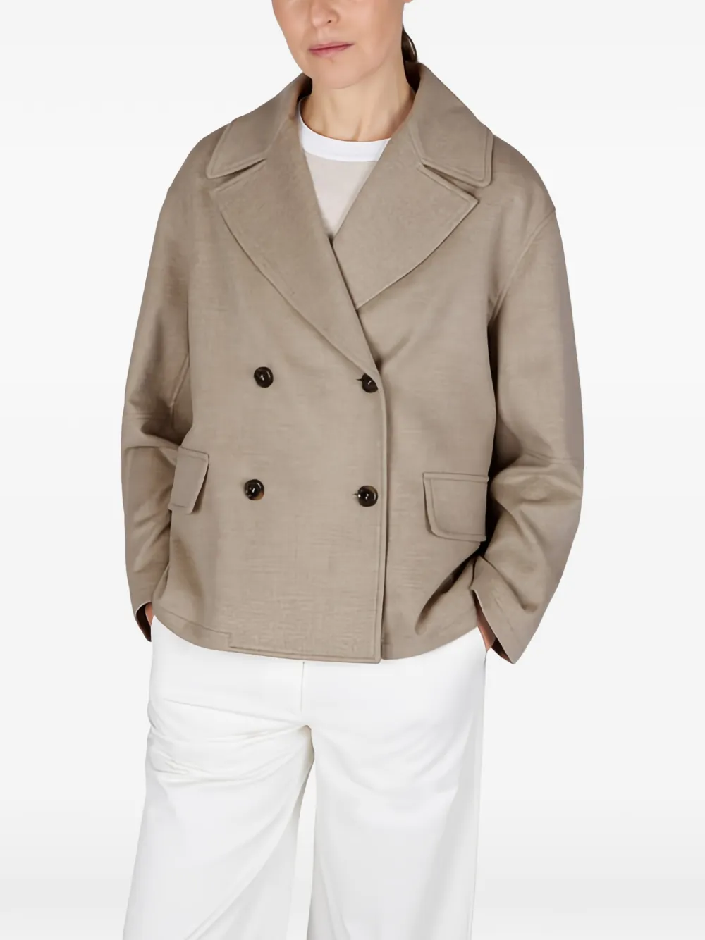 Paul & Shark Sailorjas met dubbele rij knopen Beige