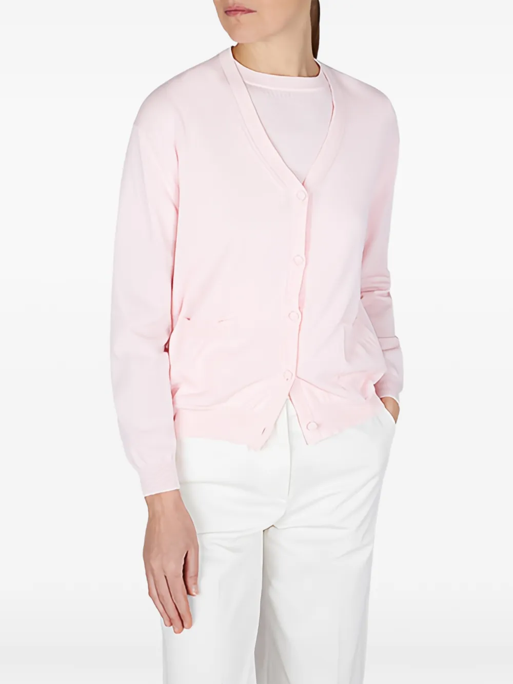 Paul & Shark Vest met opgestikte zak en V-hals Roze