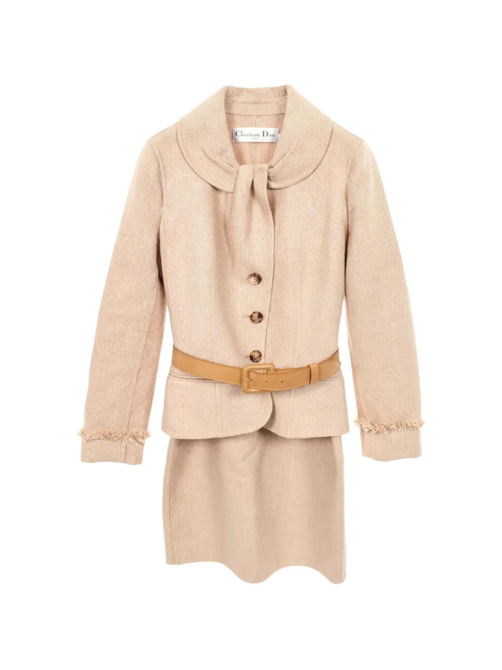 Christian Dior Pre-Owned 2010s belted skirt suit - Toni neutri