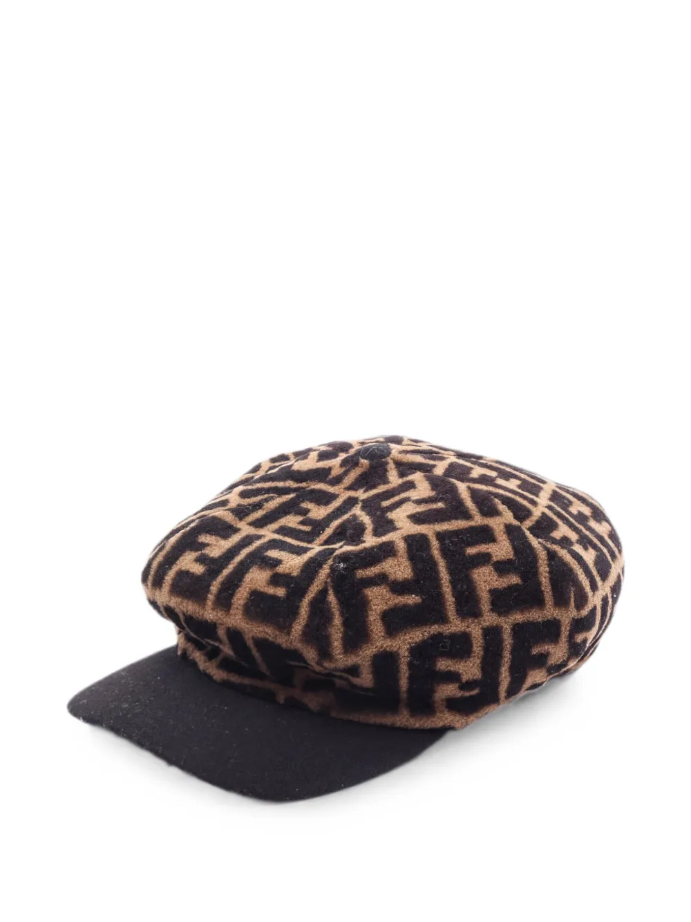 Fendi Pre-Owned Zucca casquette hat fur wool Brown Dark brown black - Toni neutri