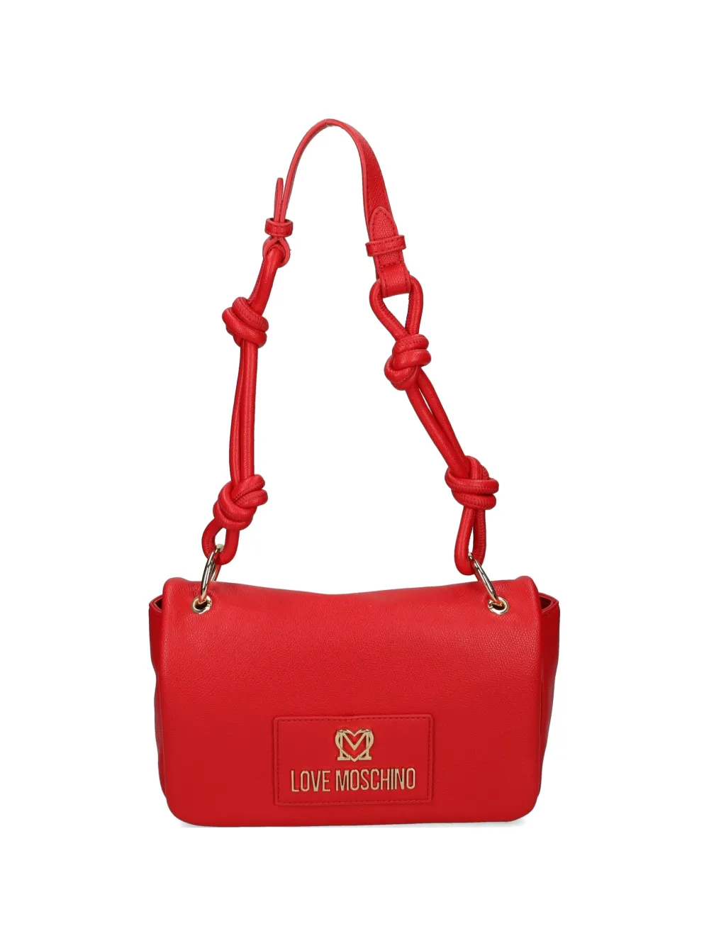 Love Moschino logo-plaque knotted-strap shoulder bag - Rosso