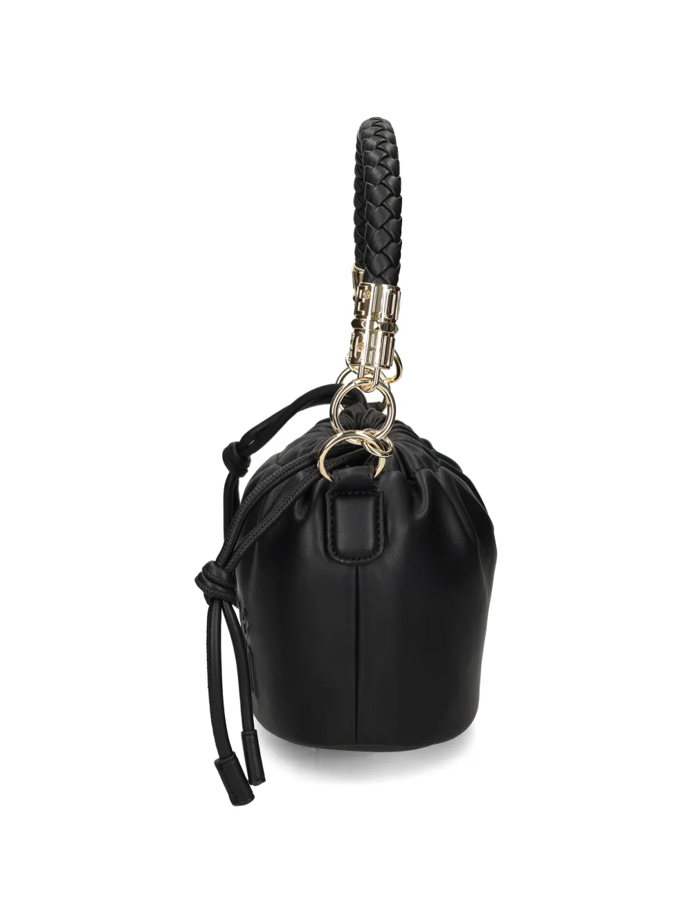 Love Moschino Schoudertas met gevlochten handgreep en logo-reliëf Zwart