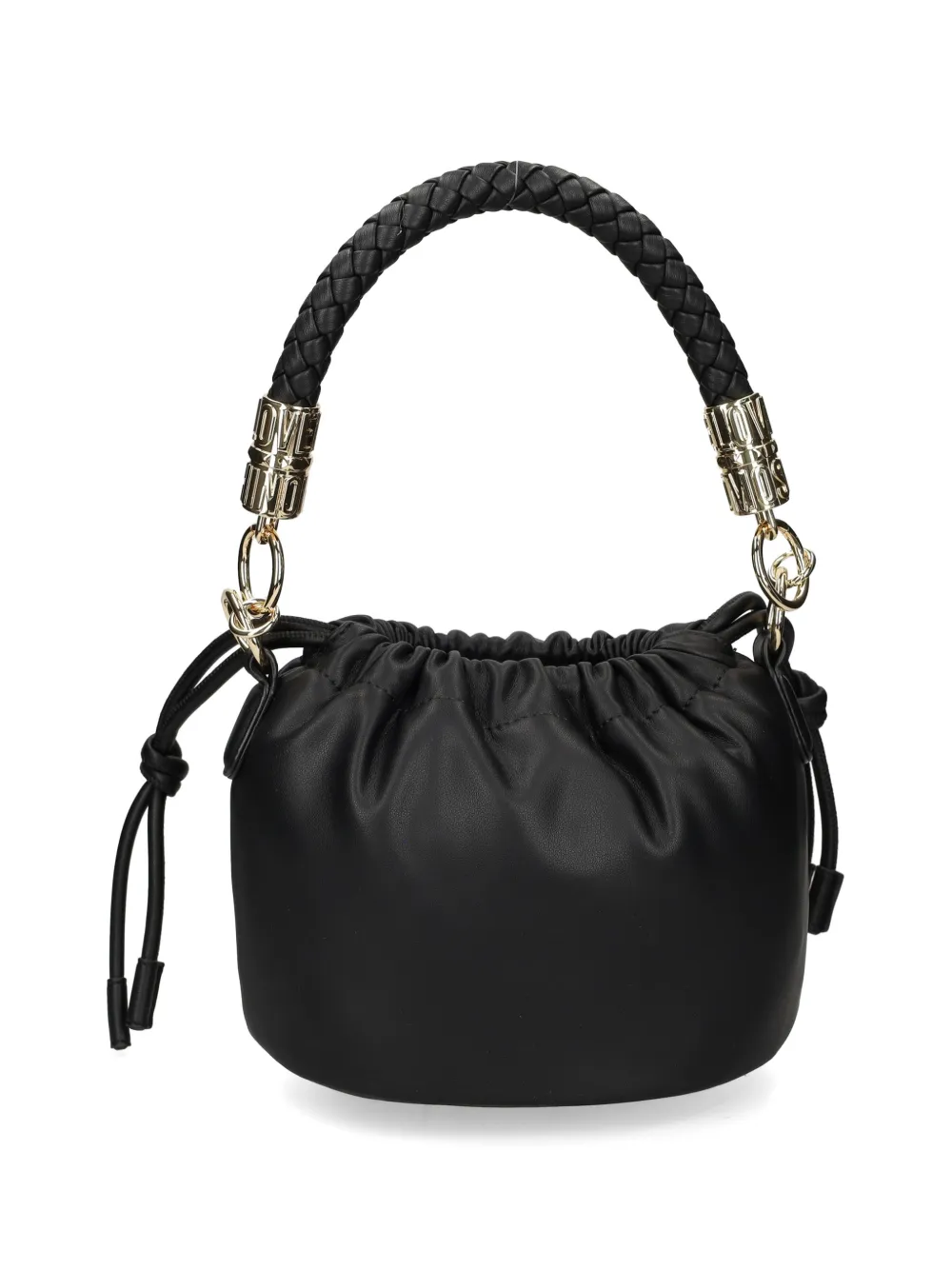 Love Moschino Schoudertas met gevlochten handgreep en logo-reliëf Zwart