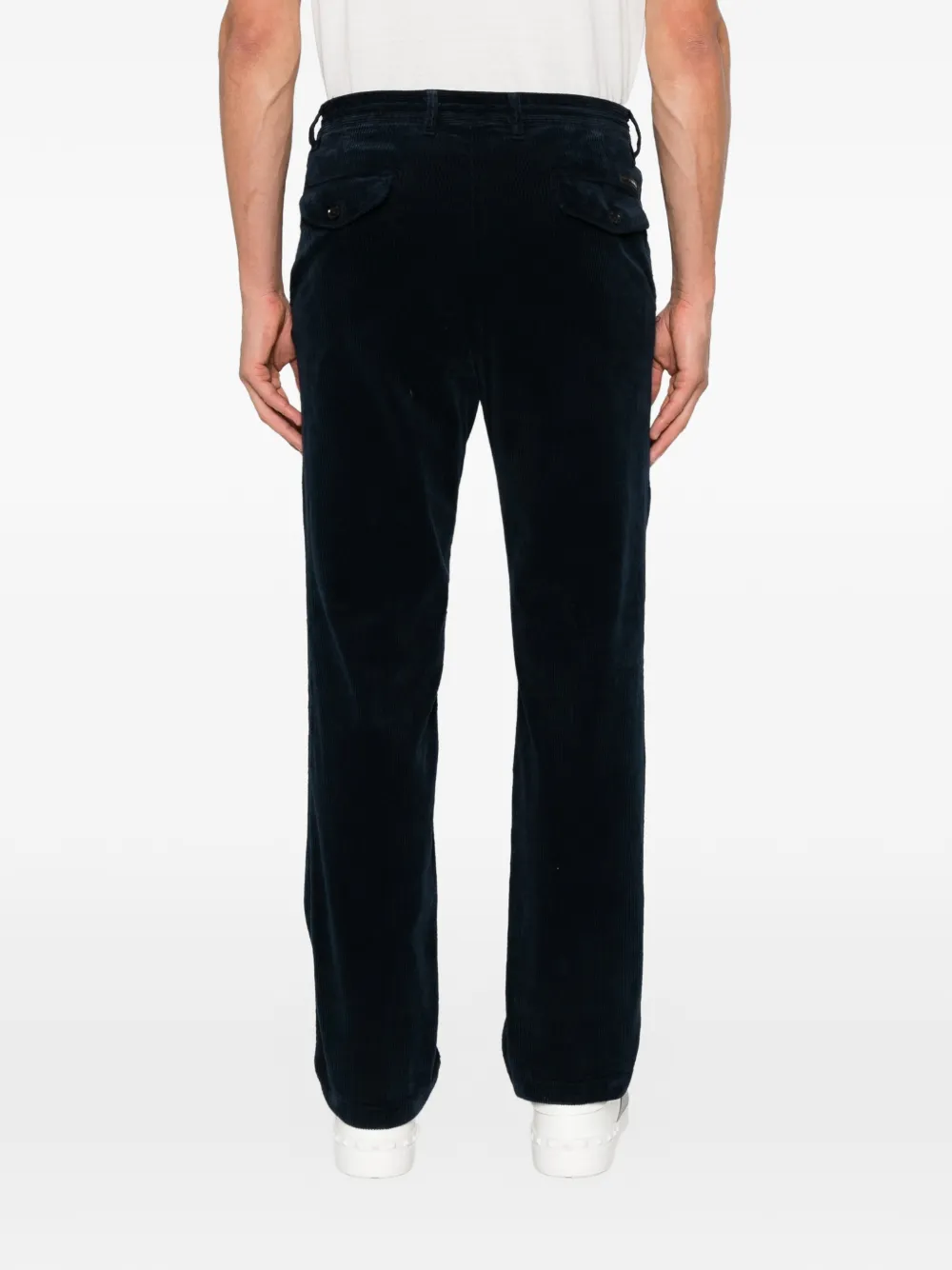 Karl Lagerfeld corduroy drawstring-waist trousers Blauw