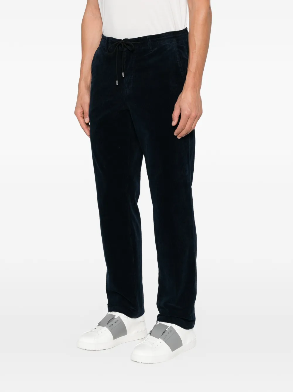 Karl Lagerfeld corduroy drawstring-waist trousers Blauw
