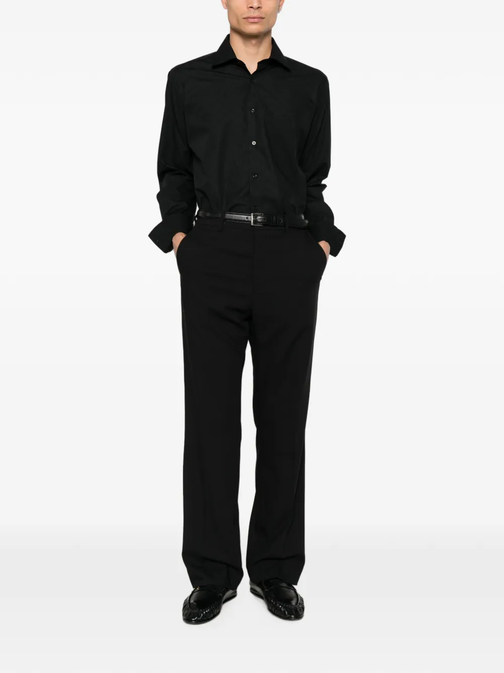 Karl Lagerfeld Modern-fit overhemd Zwart