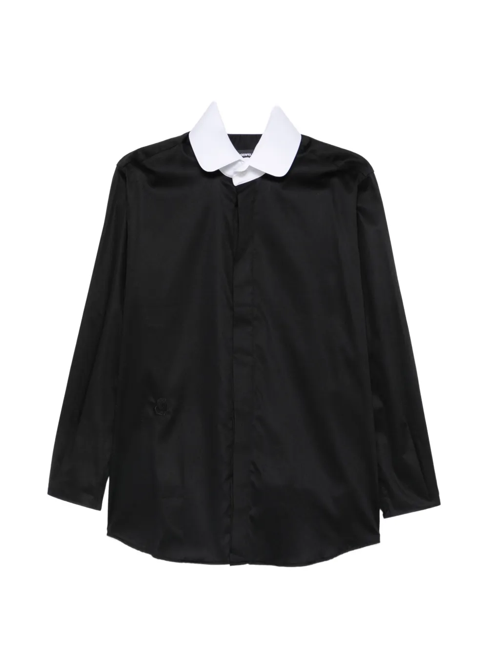 Karl Lagerfeld contrast-collar concealed-fastening shirt - Nero