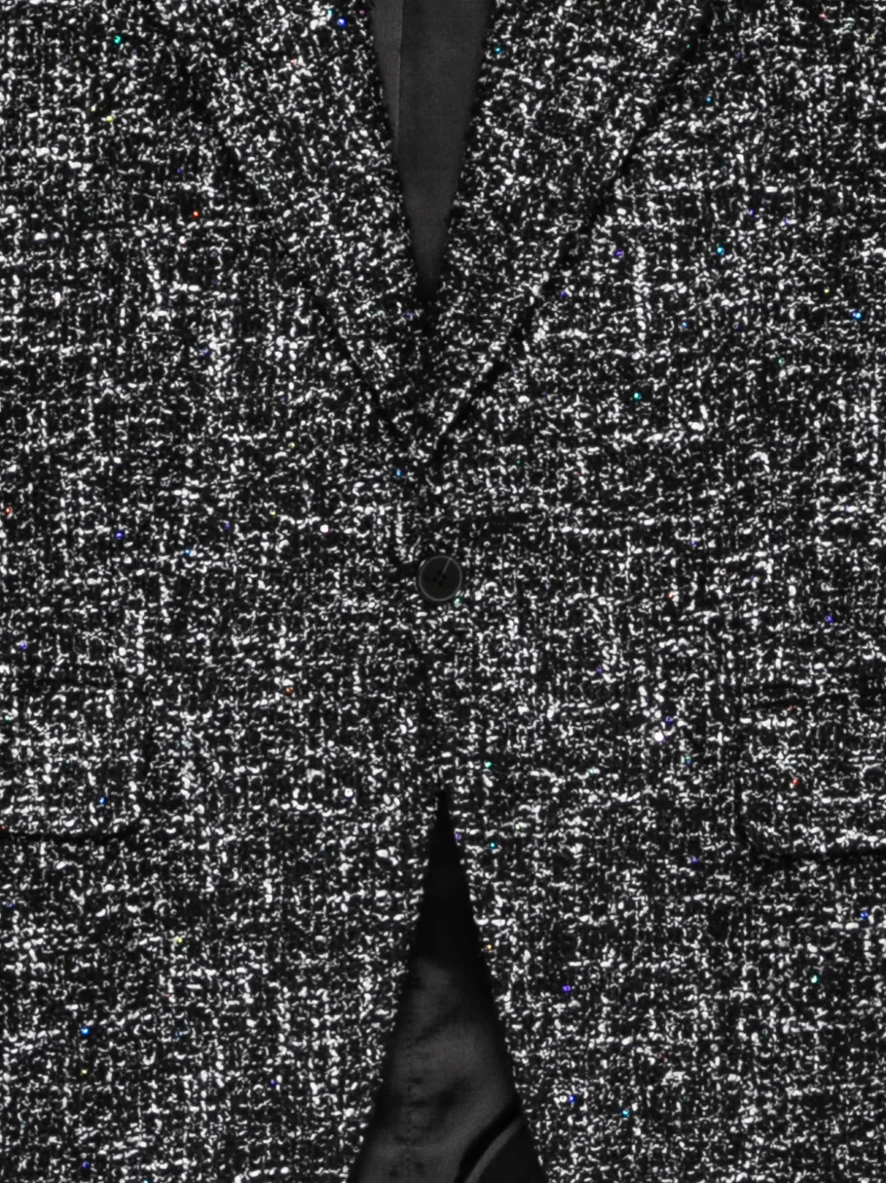 Karl Lagerfeld Tweed blazer met glitters Zwart
