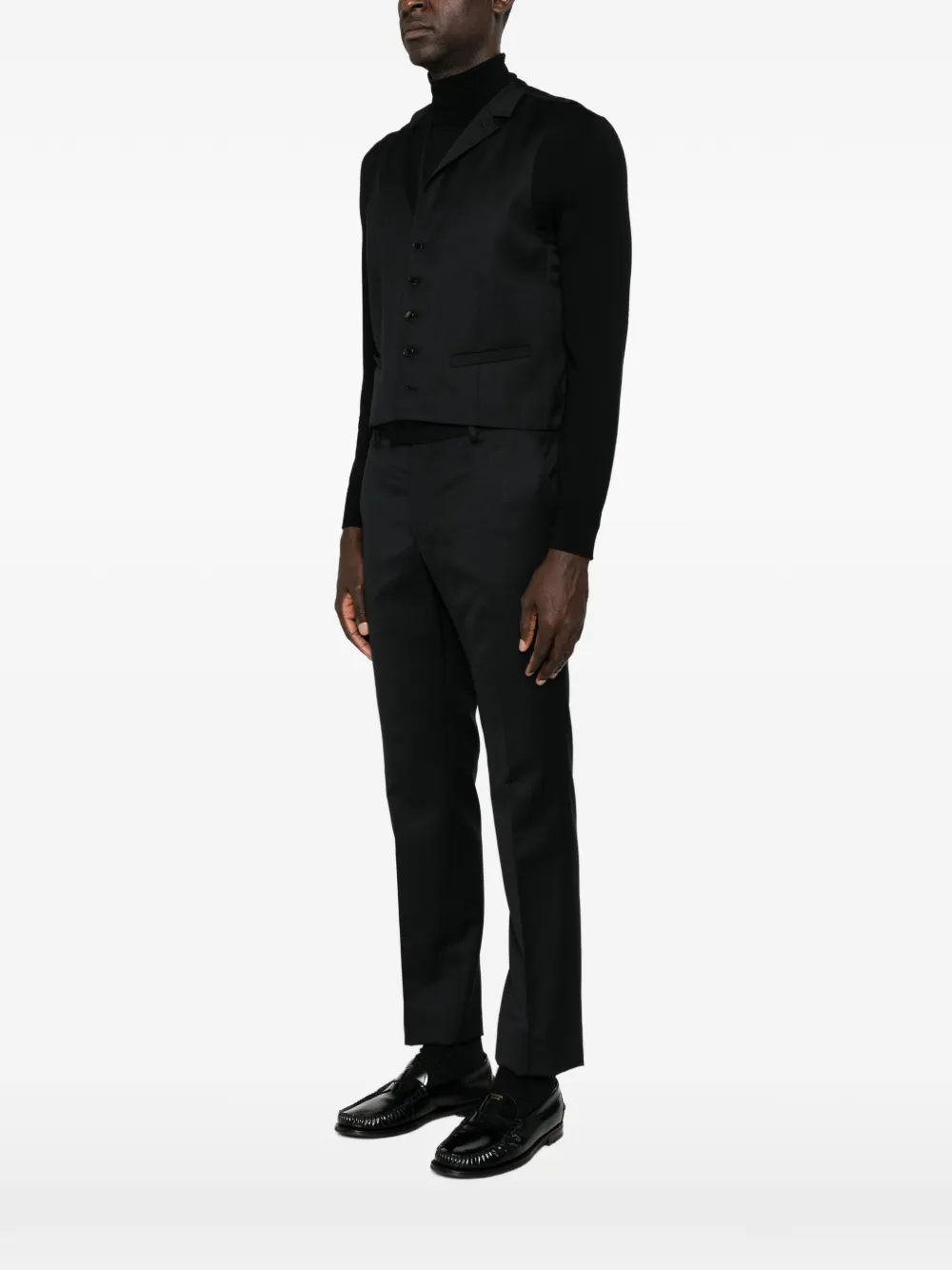 Karl Lagerfeld Gilet met gekerfde revers en knopen Zwart