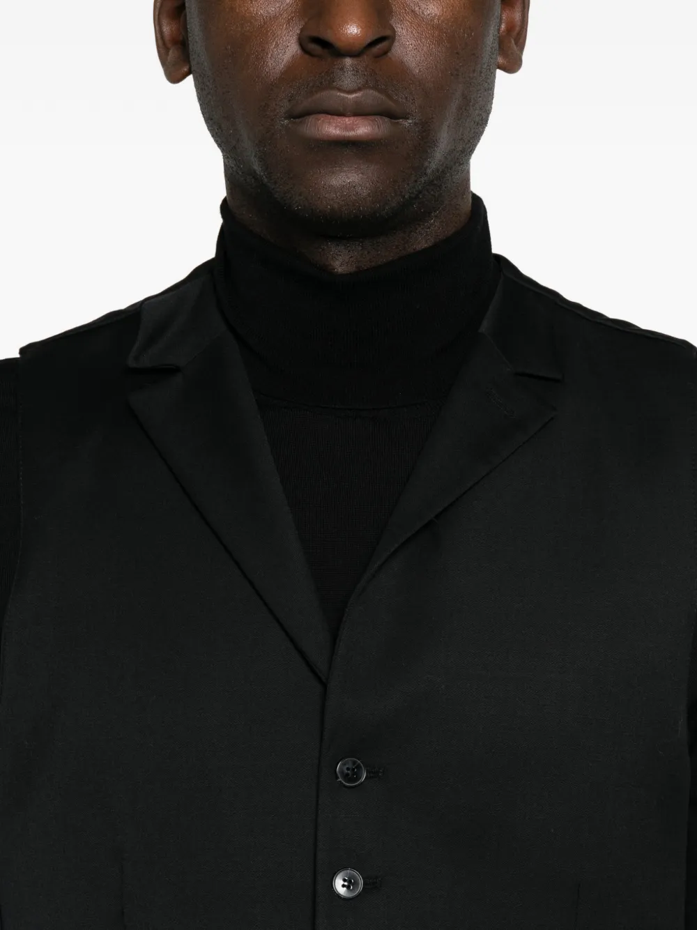 Karl Lagerfeld Gilet met gekerfde revers en knopen Zwart