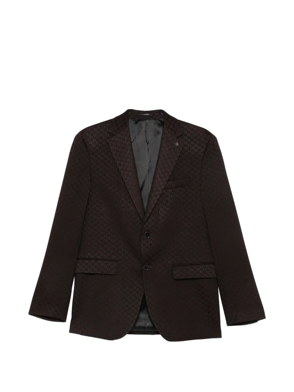 Karl Lagerfeld monogram-pattern notched-lapel blazer - Marrone
