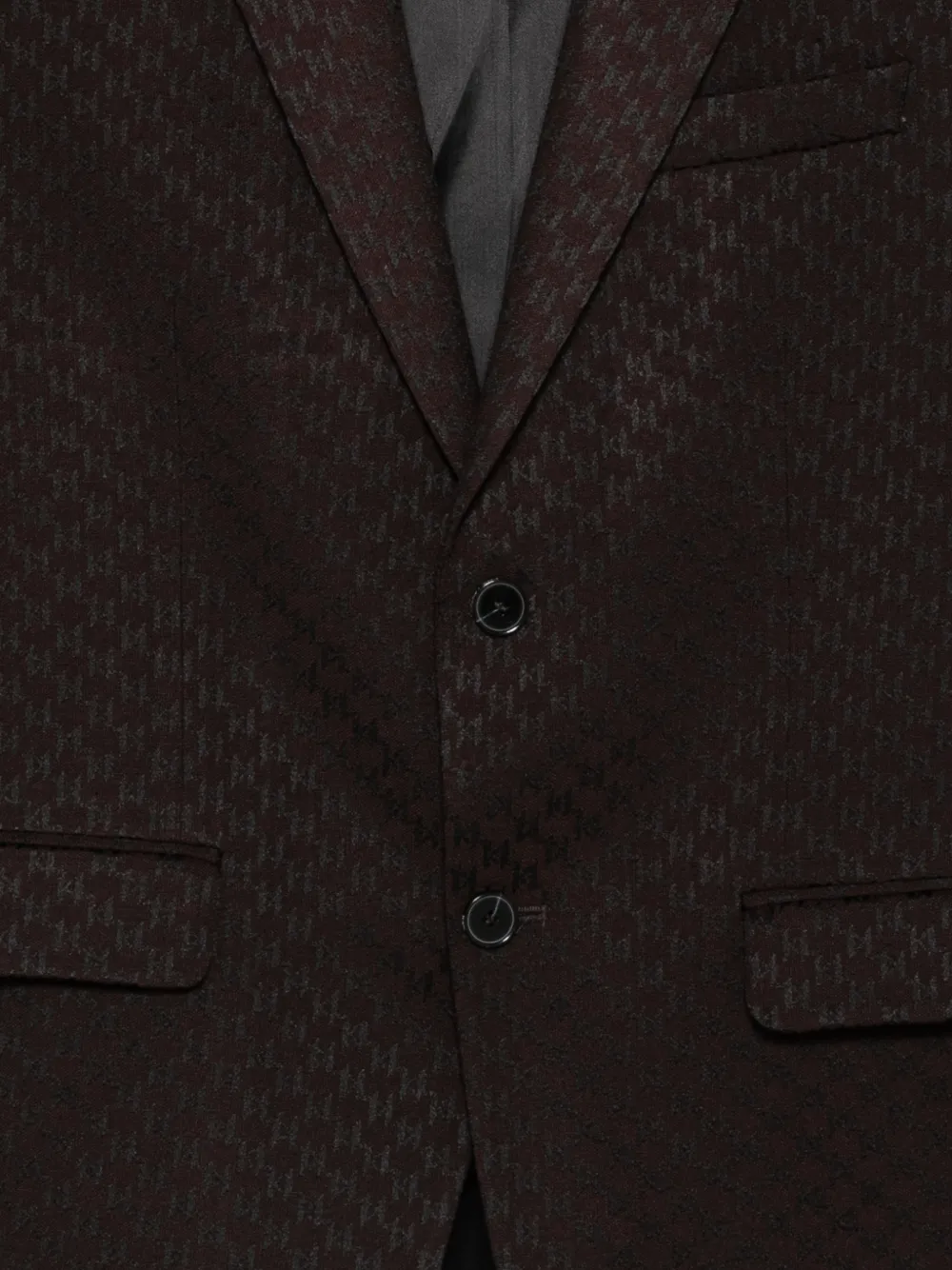 Karl Lagerfeld monogram-pattern notched-lapel blazer Bruin