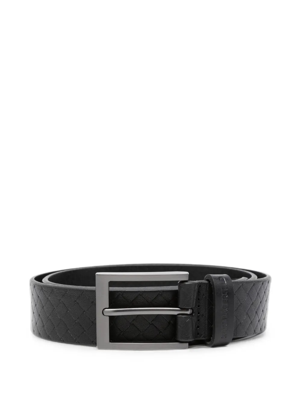 Karl Lagerfeld woven-effect buckle belt - Nero