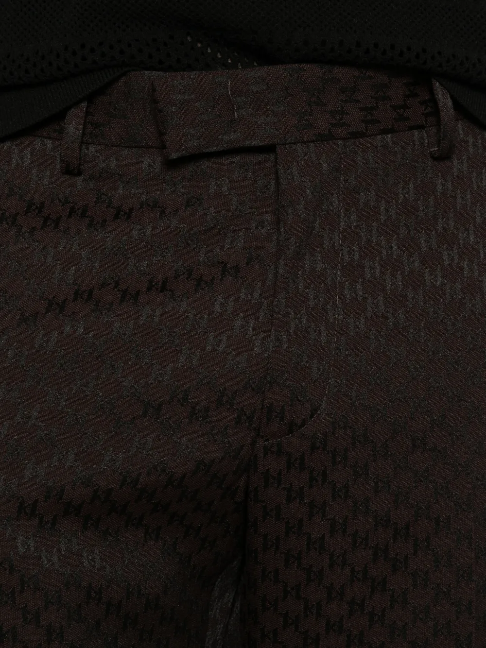 Karl Lagerfeld Road pantalon met monogram-patroon Bruin