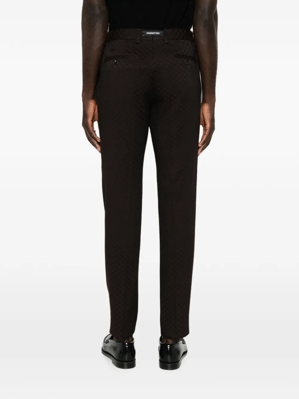 Karl Lagerfeld Road pantalon met monogram-patroon Bruin