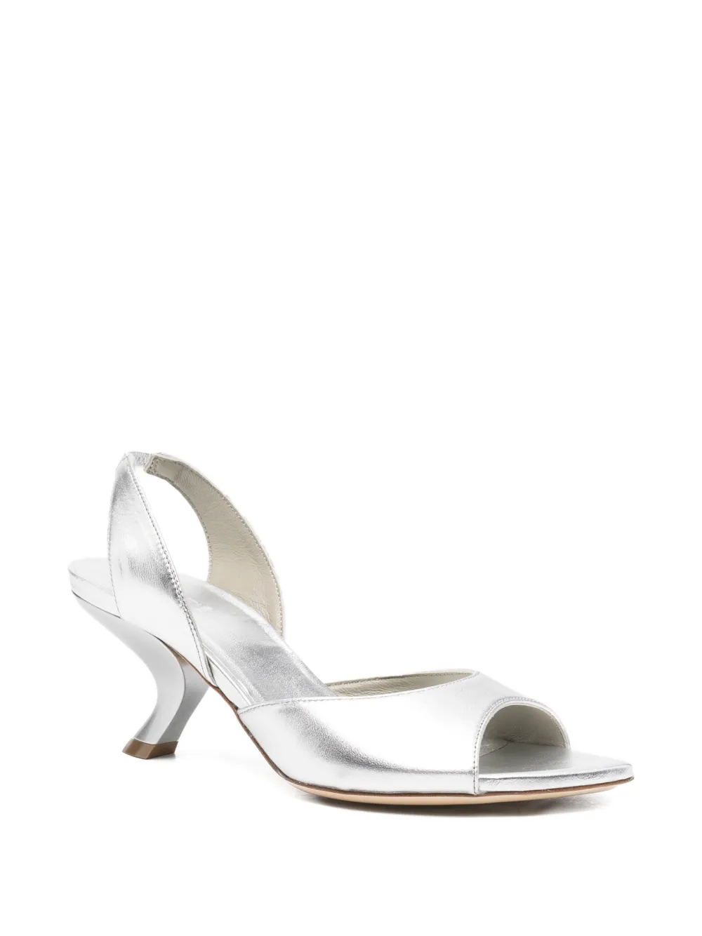 Vic Matie Slingback sandalen met metallic-effect Zilver