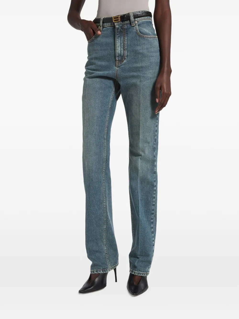 Balenciaga High-waist slim-fit jeans Blauw