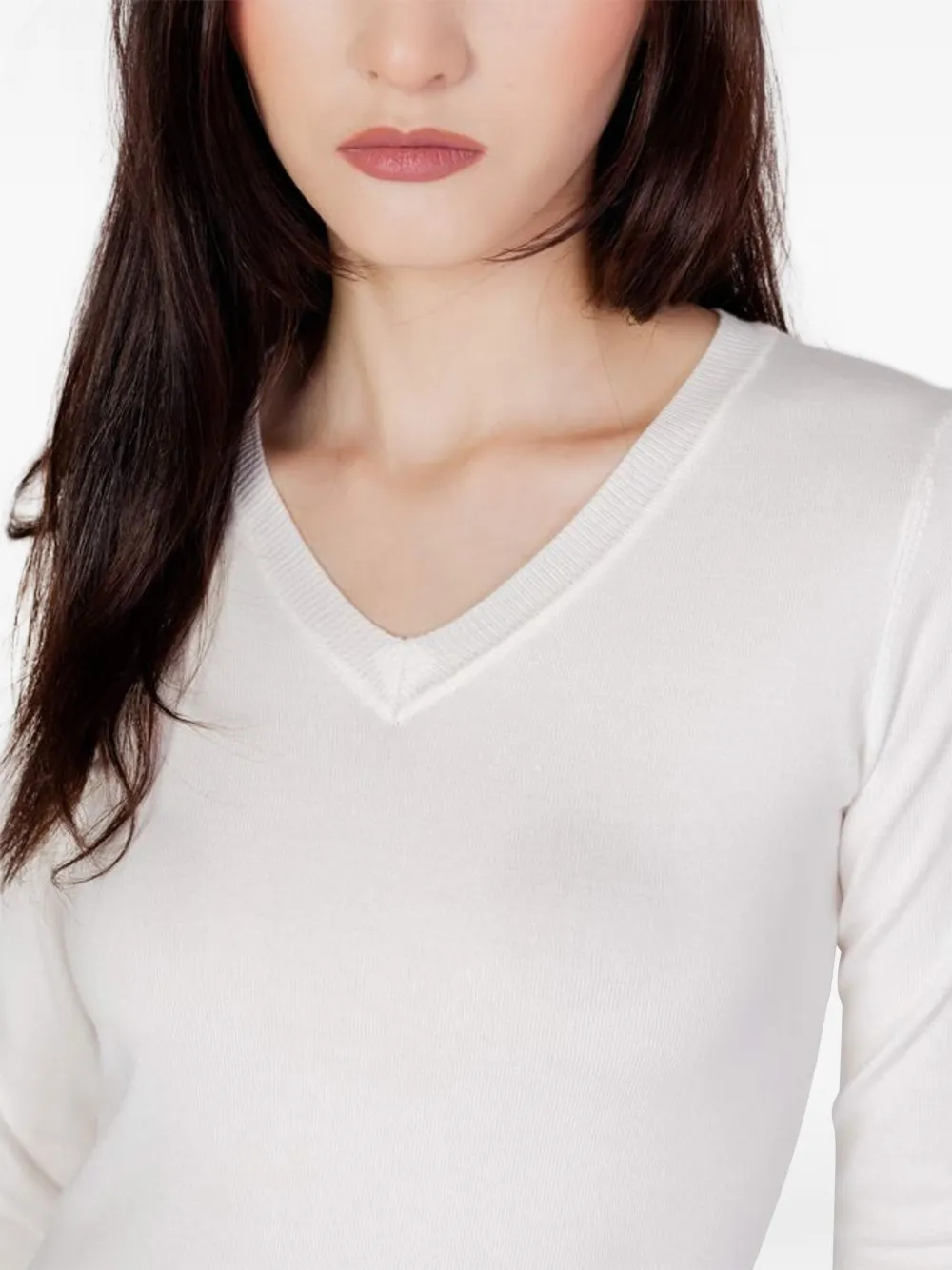 GUESS USA T-shirt met V-hals Wit