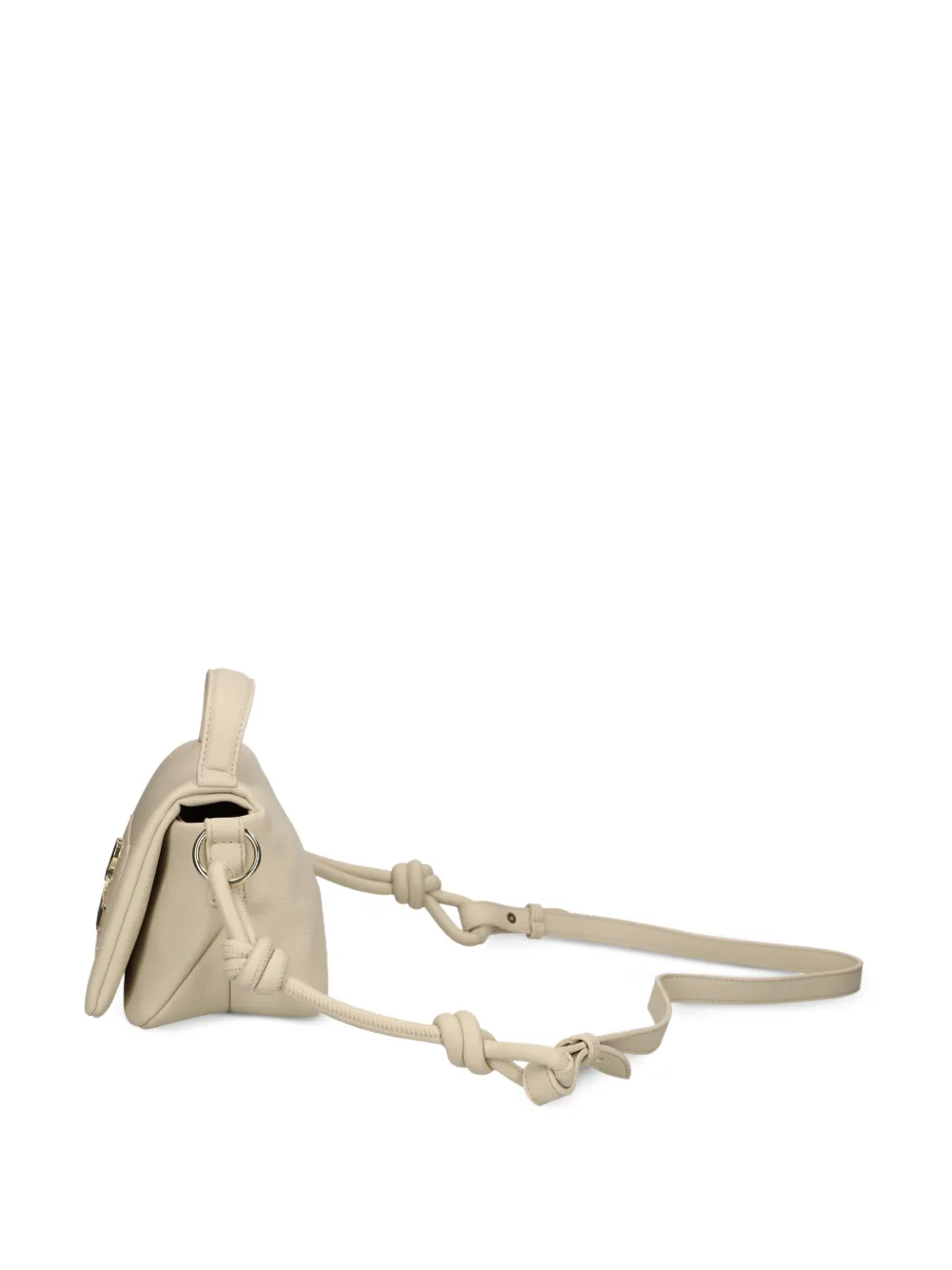 Love Moschino Crossbodytas met geknoopt bandje en logoplakkaat Beige