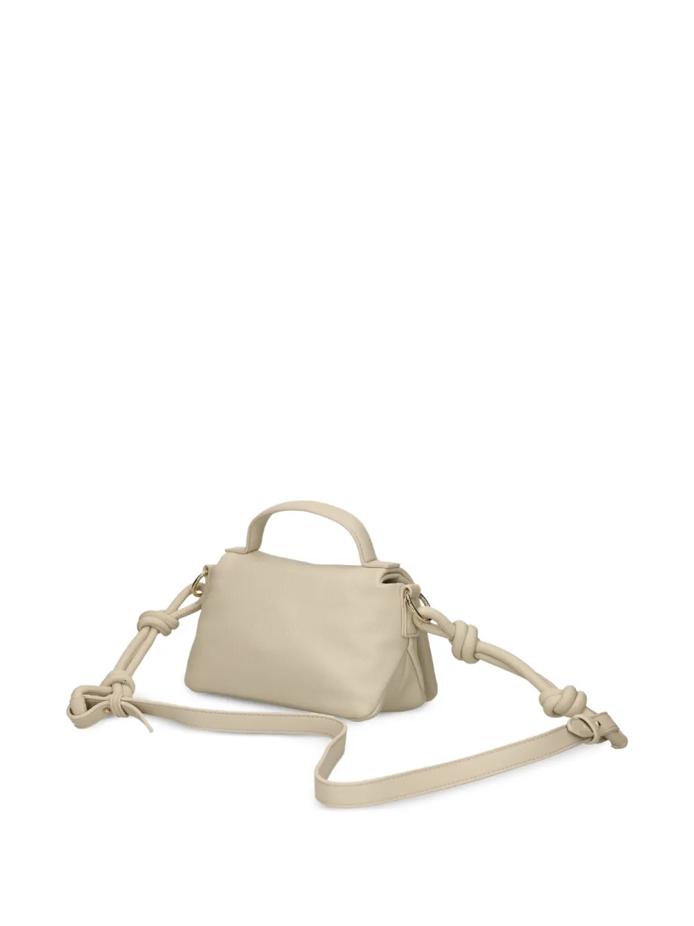 Love Moschino Crossbodytas met geknoopt bandje en logoplakkaat Beige