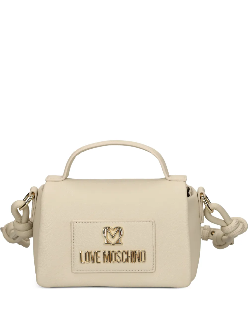 Love Moschino logo-plaque knotted-strap cross body bag - Toni neutri