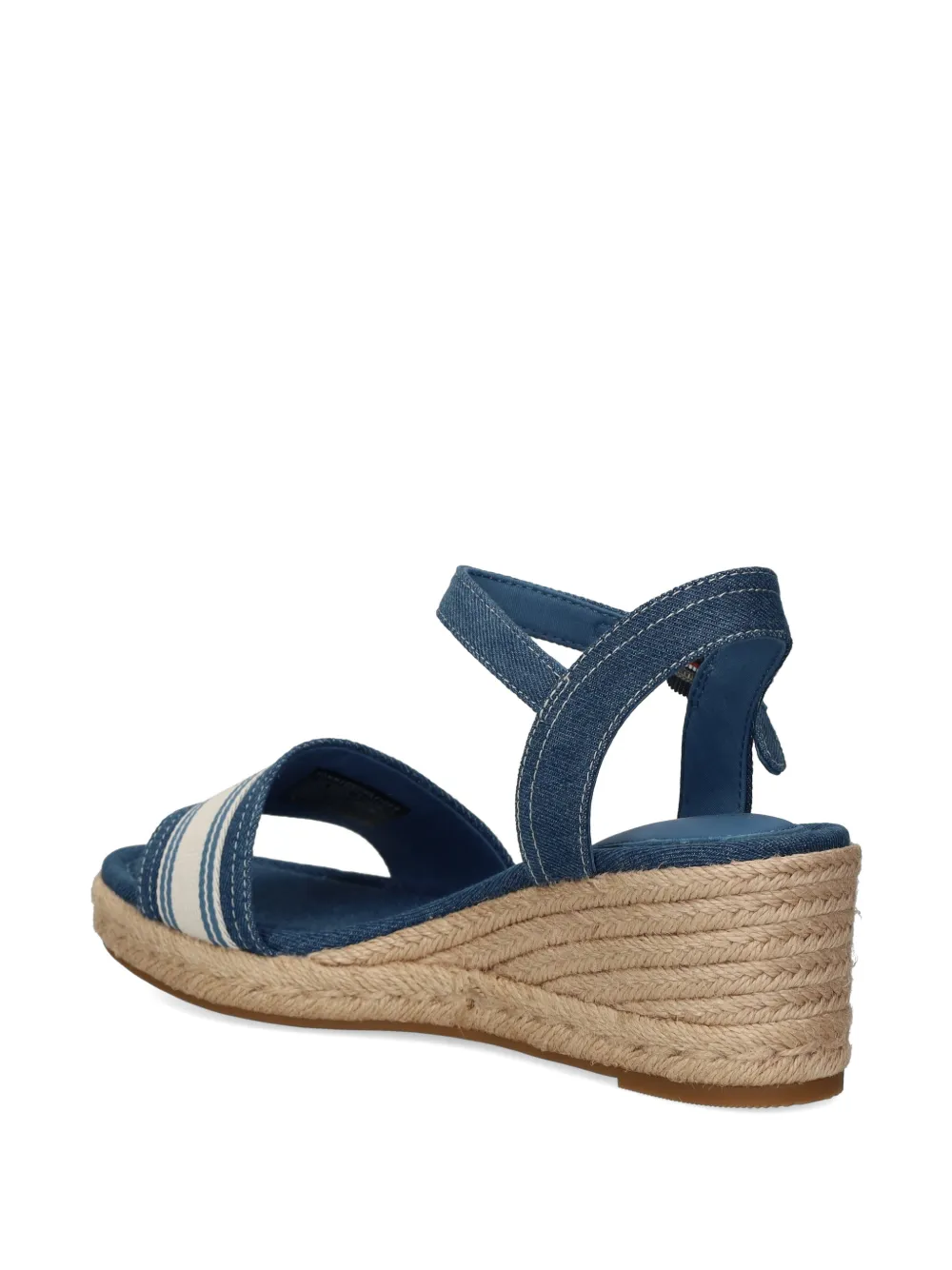 Tommy Hilfiger logo-tape wedge espadrilles Blauw