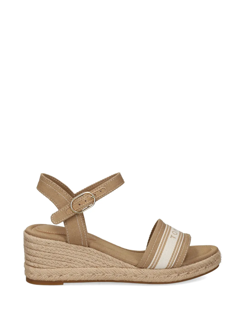 Tommy Hilfiger logo-strap wedge espadrilles Beige