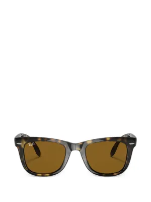 Ray-Ban 偏光レンズ ジオメトリックフレーム サングラス | ブラウン