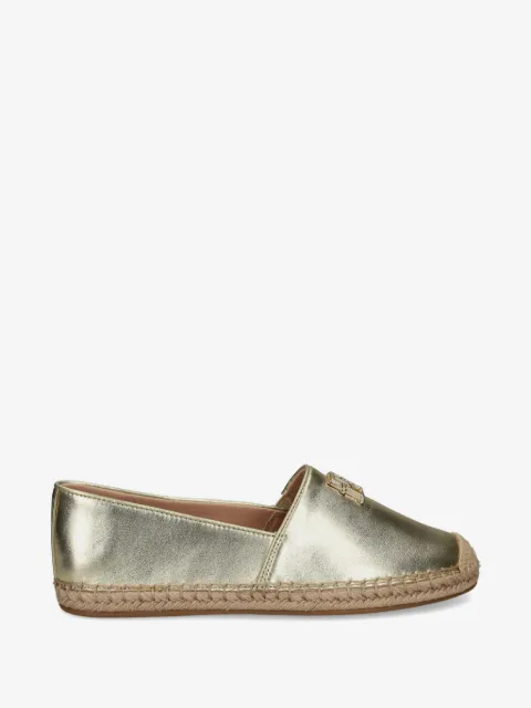 Tommy Hilfiger TH-monogram-plaque metallic espadrilles