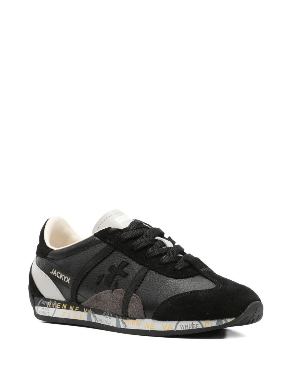 Premiata JackyX logo-patch sneakers Zwart