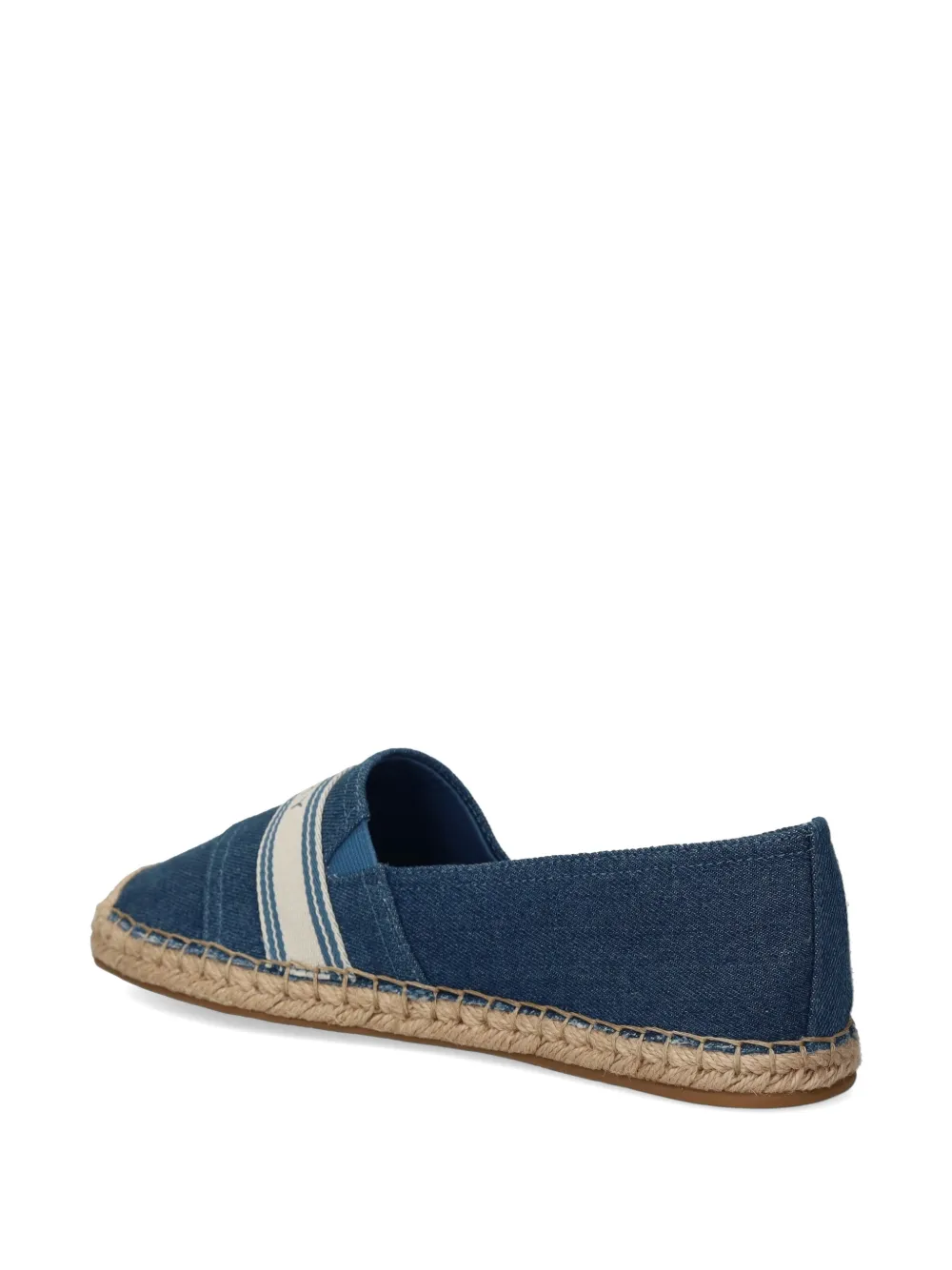 Tommy Hilfiger logo-tape denim espadrilles Blauw
