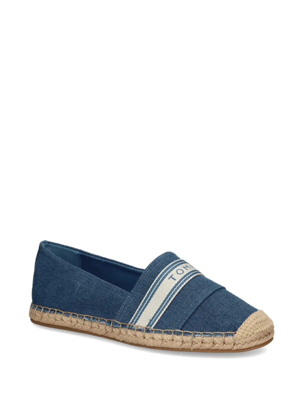 Tommy Hilfiger logo-tape denim espadrilles Blauw